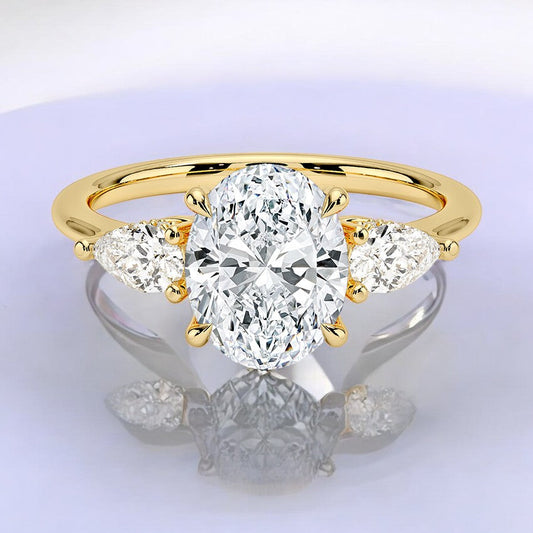 Three Stone Lab Grown Diamond Engagement Ring