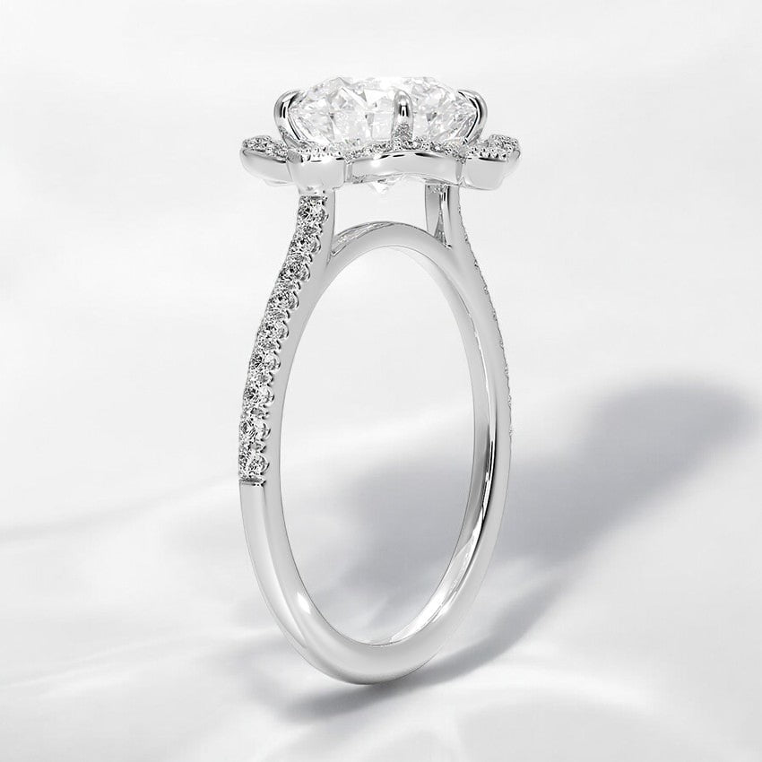 Halo Lab Grown Diamond Engagement Ring - Sophisticated and Sleek