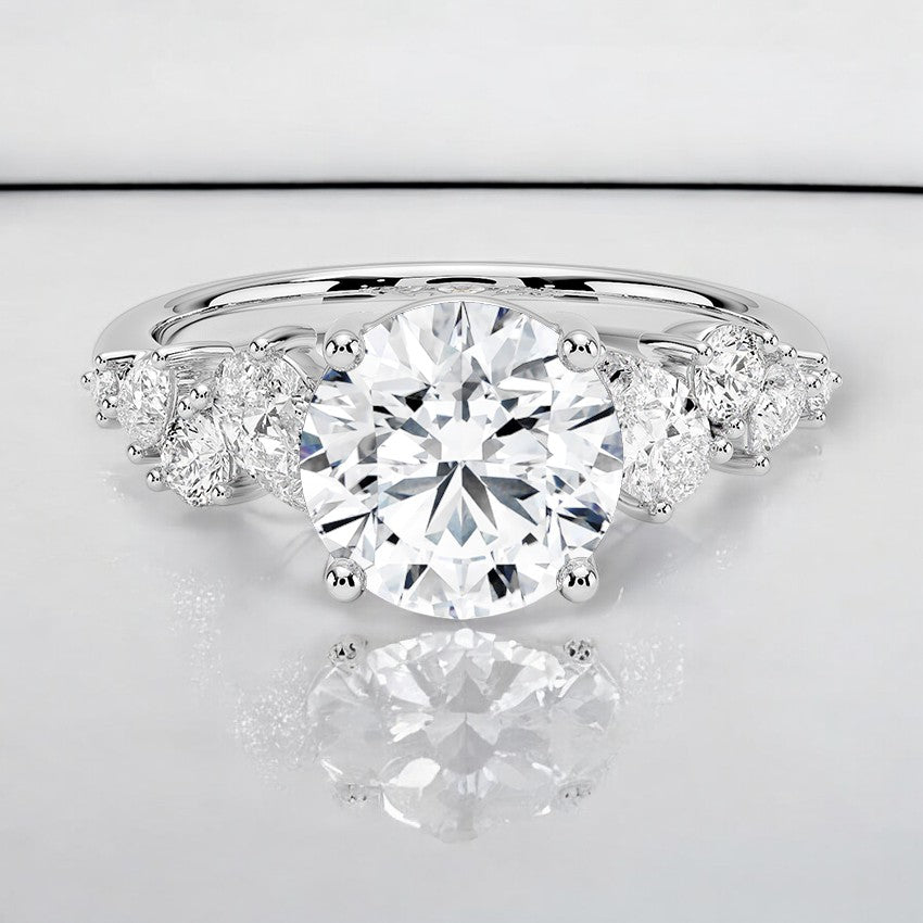 Tapered Lab Grown Diamond Engagement Ring - Crafted for the Timeless Bride