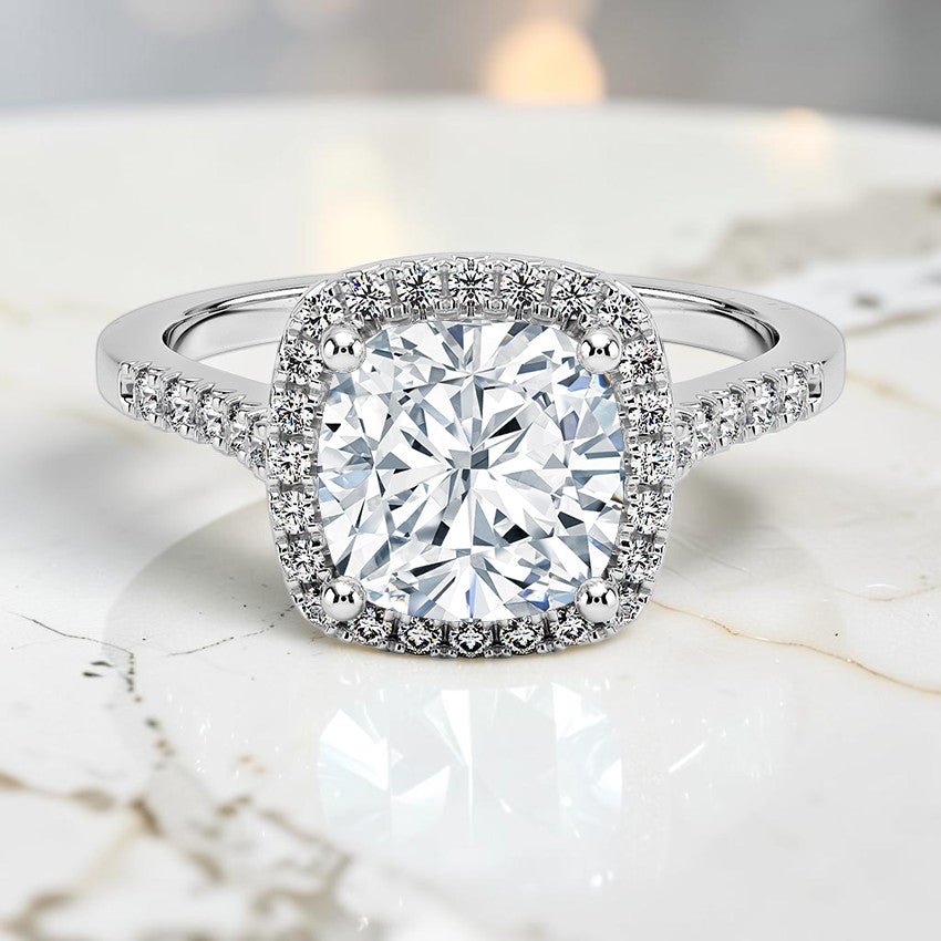 Ophelia Halo Diamond Ring (1/5 ct. tw.) in 14K White Gold