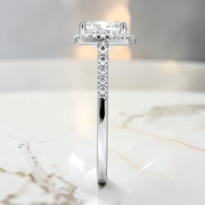 Ophelia Halo Diamond Ring (1/5 ct. tw.) in 14K White Gold