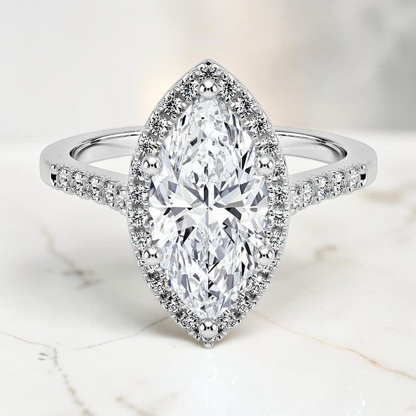 Ophelia Halo Diamond Ring (1/5 ct. tw.) in 14K White Gold