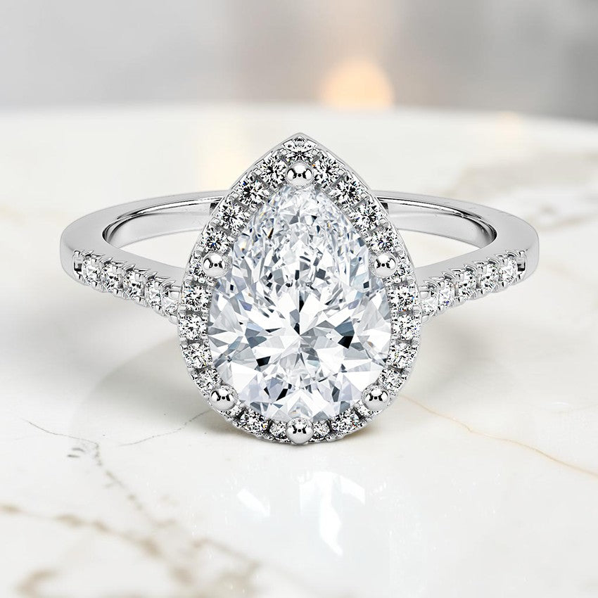 Ophelia Halo Diamond Ring (1/5 ct. tw.) in 14K White Gold