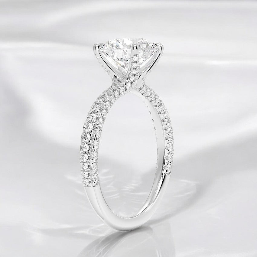 Pave Lab Grown Diamond Engagement Ring - Handcrafted to Perfection