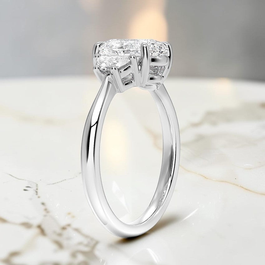 Half Moon Three Stone Diamond Ring (1/4 ct. tw.) in 14K White Gold