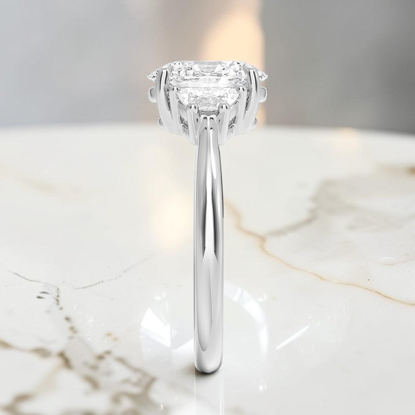 Half Moon Three Stone Diamond Ring (1/4 ct. tw.) in 14K White Gold