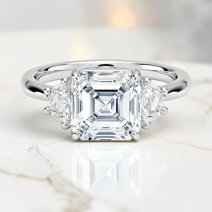 Half Moon Three Stone Diamond Ring (1/4 ct. tw.) in 14K White Gold