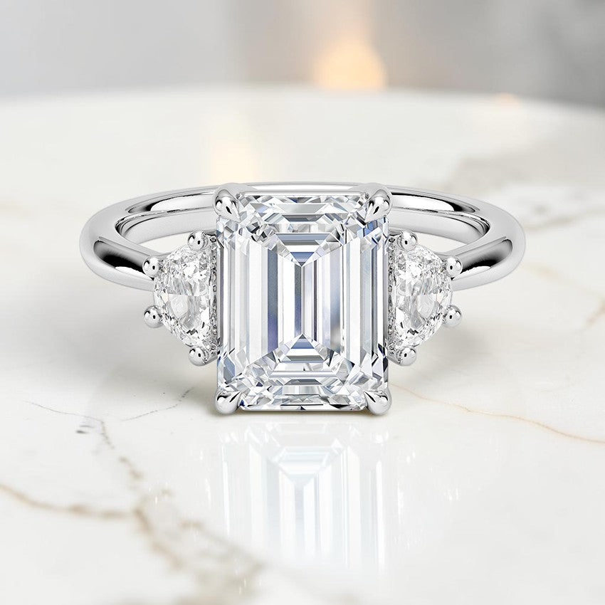 Half Moon Three Stone Diamond Ring (1/4 ct. tw.) in 14K White Gold