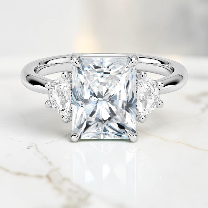 Half Moon Three Stone Diamond Ring (1/4 ct. tw.) in 14K White Gold
