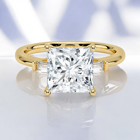 Baguette Three Stone Lab Grown Diamond Engagement Ring