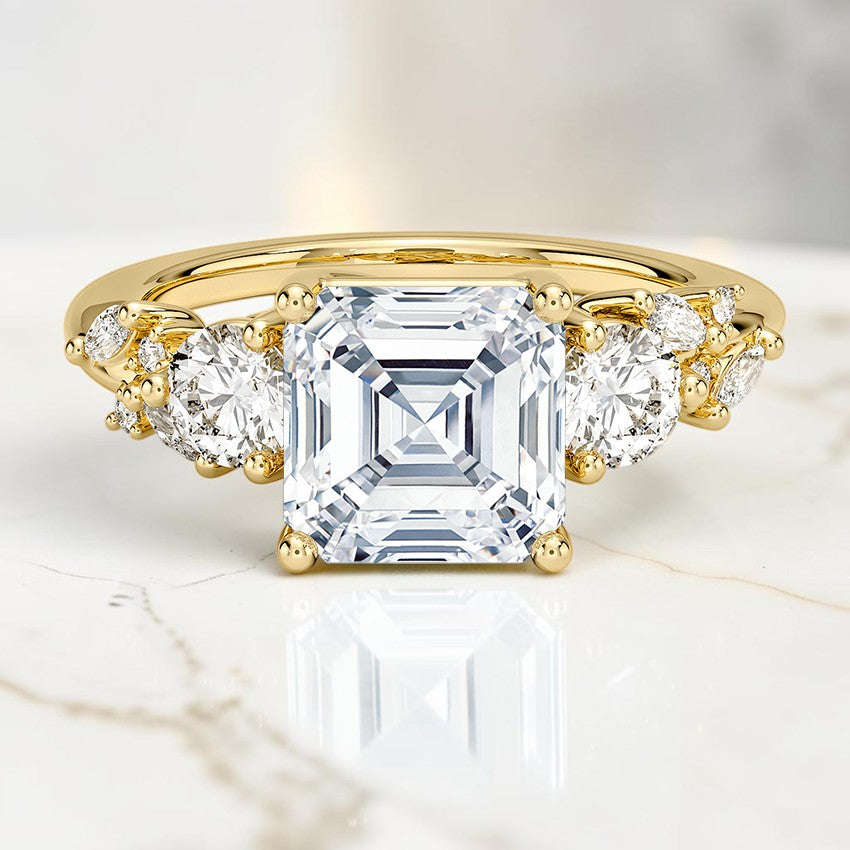 Avonlea Three Stone Diamond Ring in 14K Yellow Gold