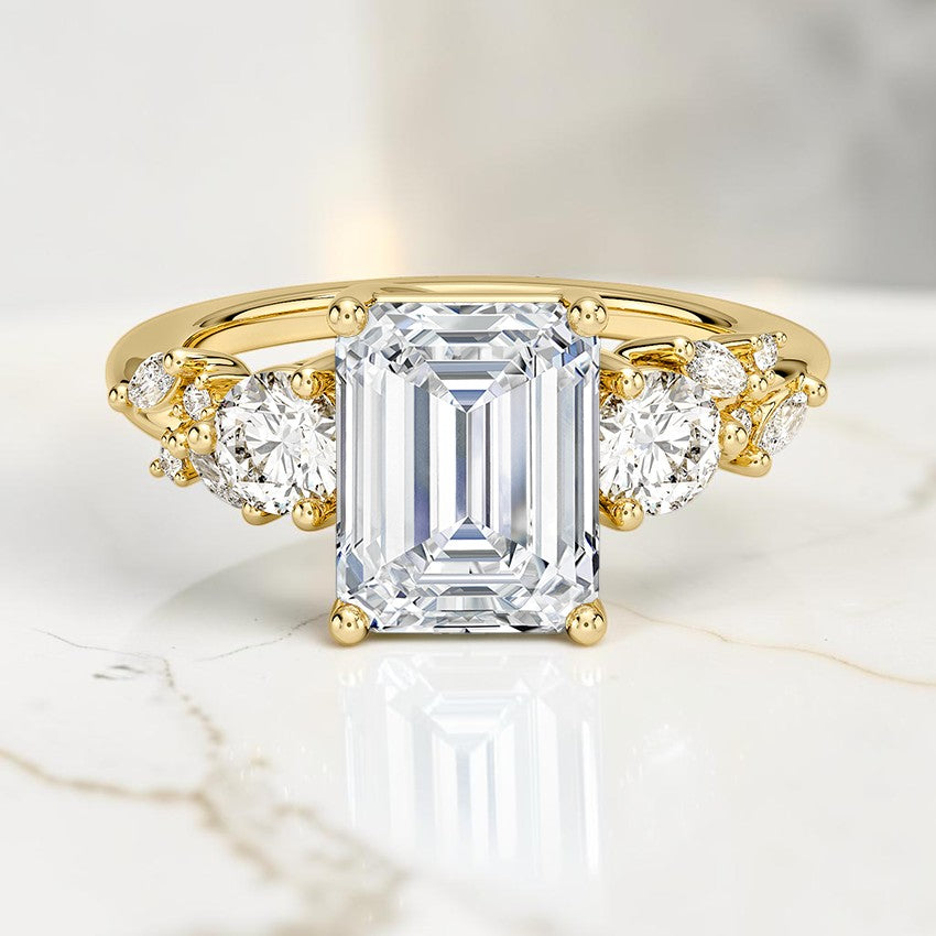 Avonlea Three Stone Diamond Ring in 14K Yellow Gold