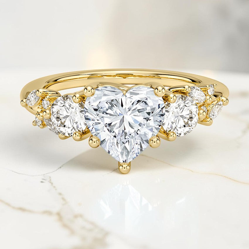 Avonlea Three Stone Diamond Ring in 14K Yellow Gold