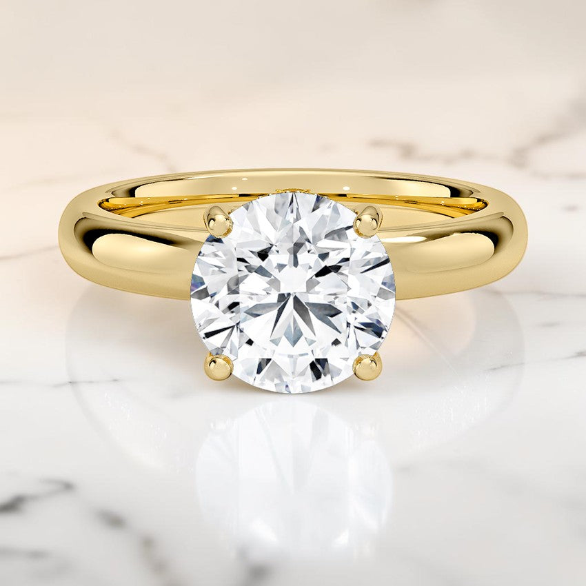 Soraya Perfect Fit Halo 3mm Diamond Ring in 14K Yellow Gold