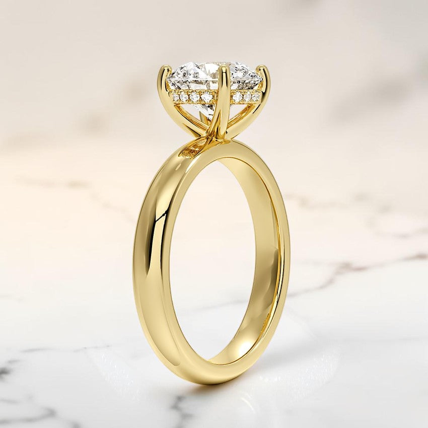 Soraya Perfect Fit Halo 3mm Diamond Ring in 14K Yellow Gold