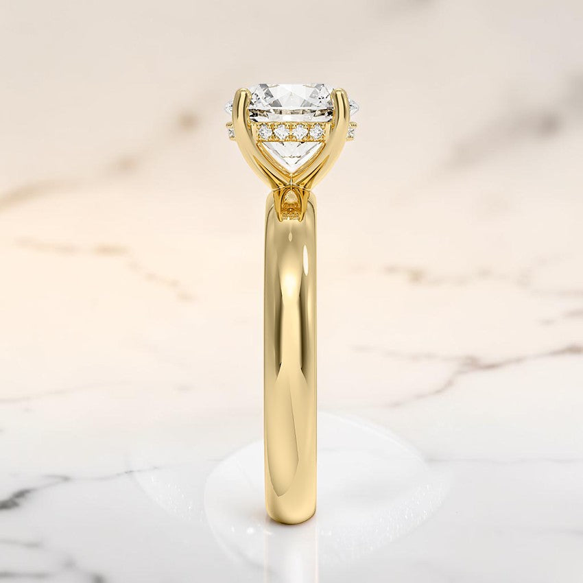 Soraya Perfect Fit Halo 3mm Diamond Ring in 14K Yellow Gold