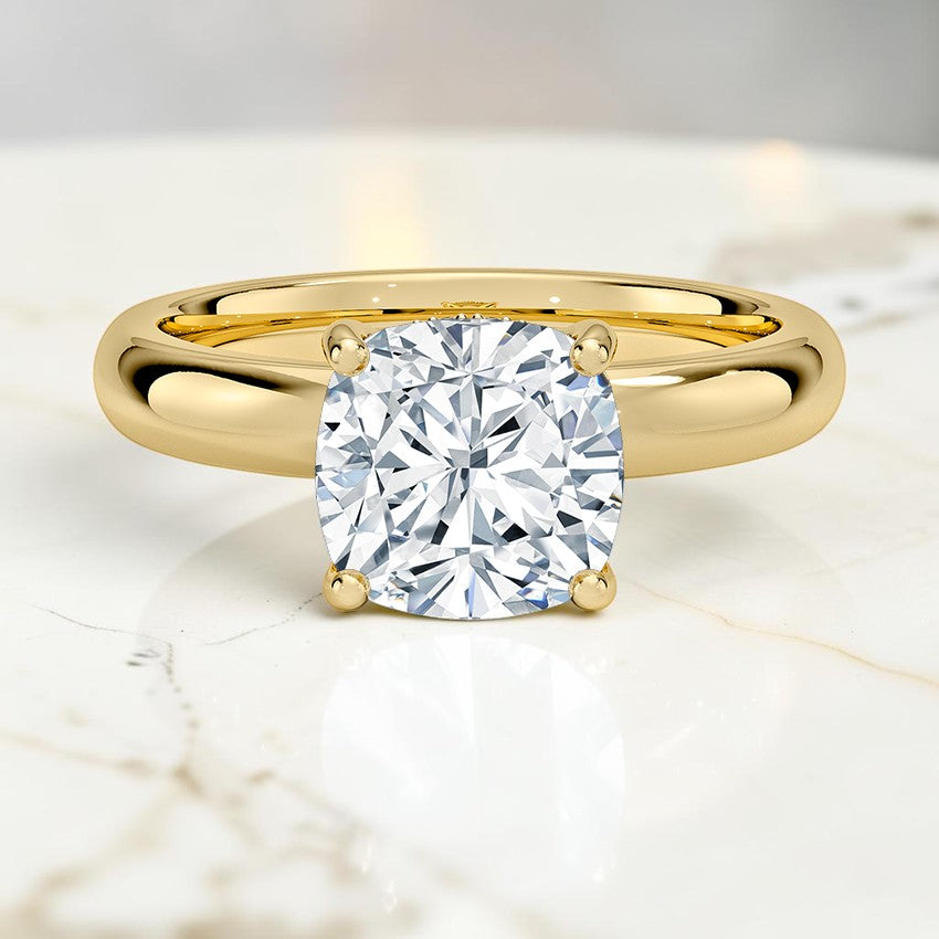 Soraya Perfect Fit Halo 3mm Diamond Ring in 14K Yellow Gold