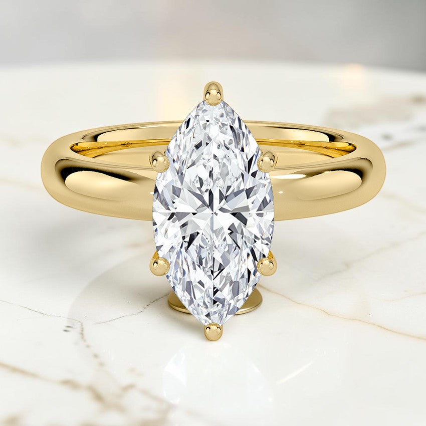 Soraya Perfect Fit Halo 3mm Diamond Ring in 14K Yellow Gold