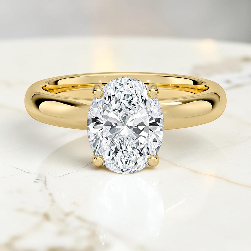 Soraya Perfect Fit Halo 3mm Diamond Ring in 14K Yellow Gold