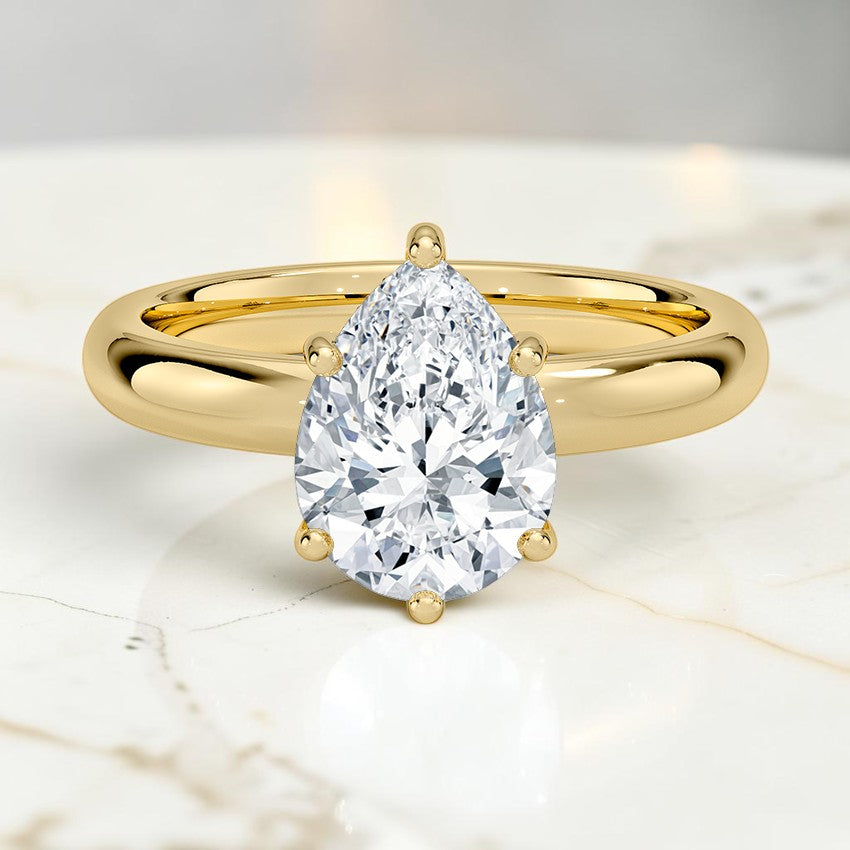 Soraya Perfect Fit Halo 3mm Diamond Ring in 14K Yellow Gold