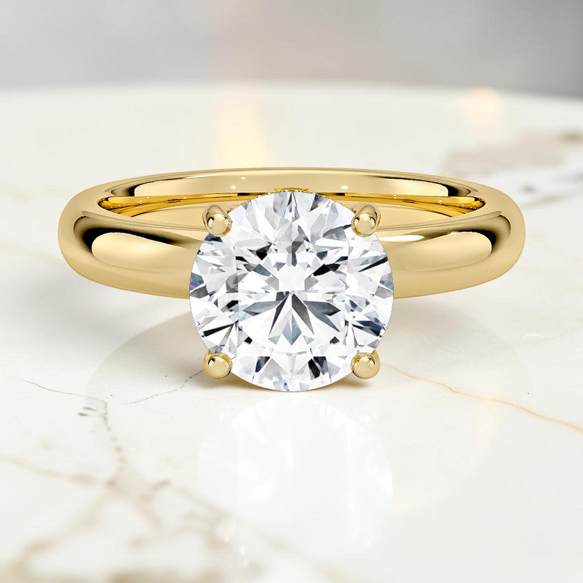 Soraya Perfect Fit Halo 3mm Diamond Ring in 14K Yellow Gold