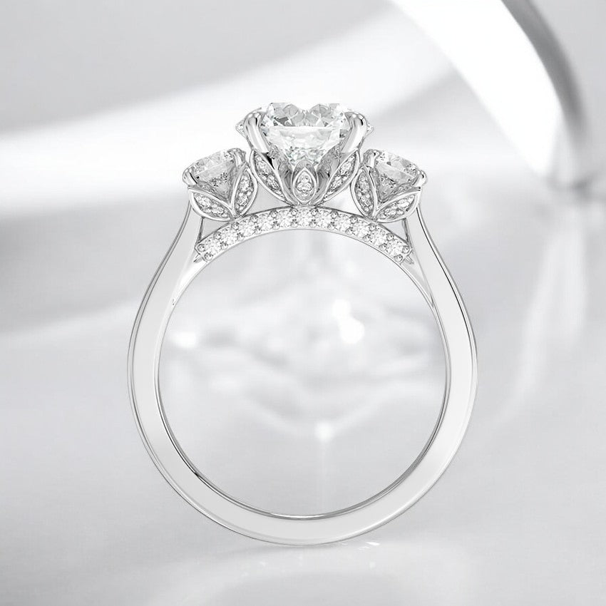 Three Stone Lab Grown Diamond Engagement Ring