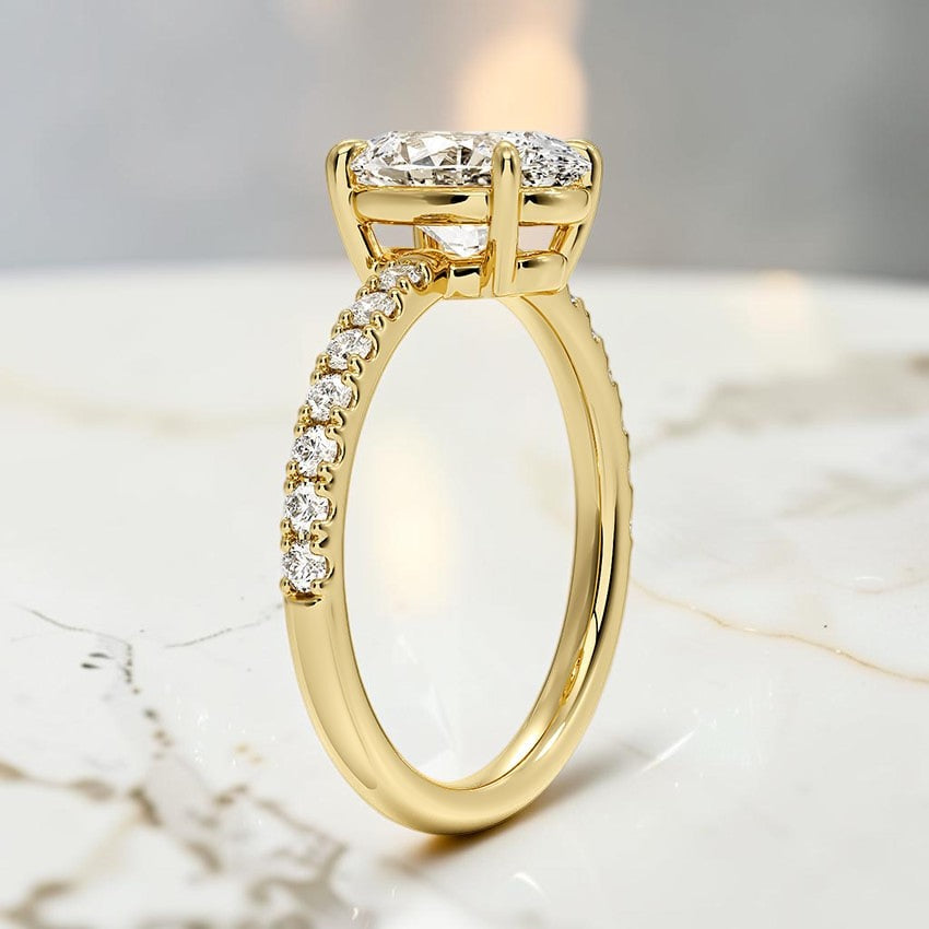 Kira Low-Profile Diamond Ring in 14K Yellow Gold