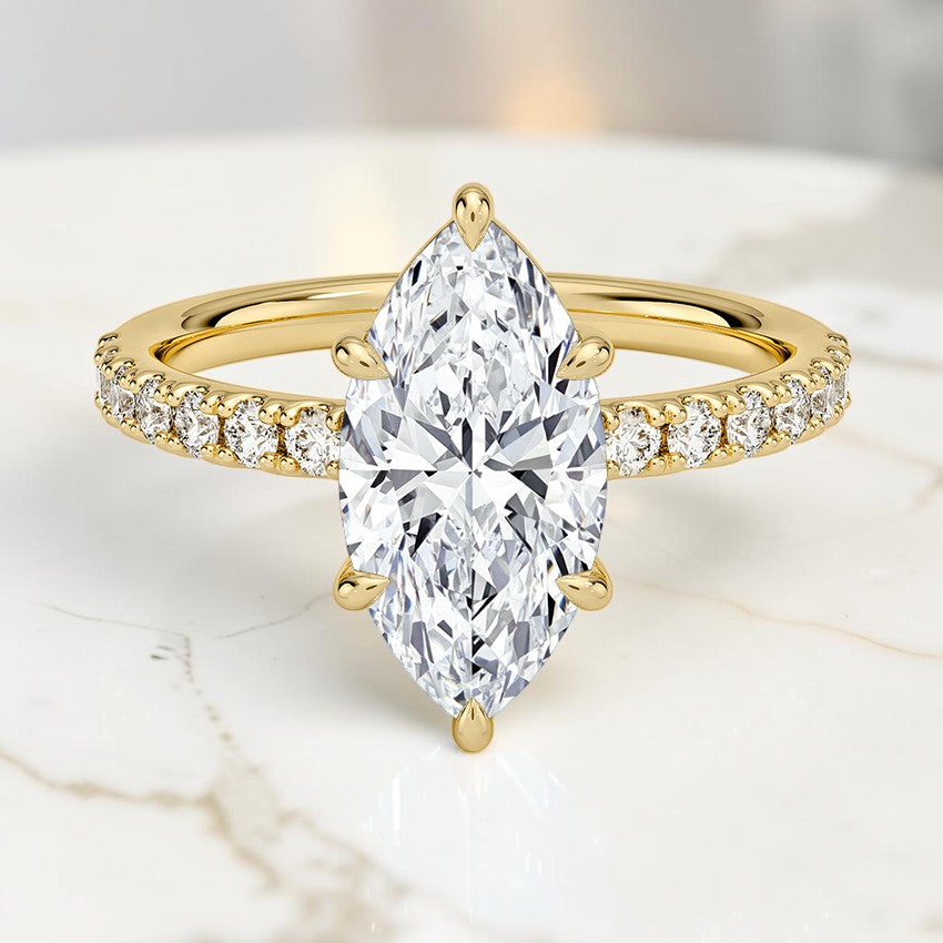 Kira Low-Profile Diamond Ring in 14K Yellow Gold