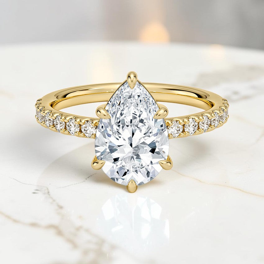 Kira Low-Profile Diamond Ring in 14K Yellow Gold
