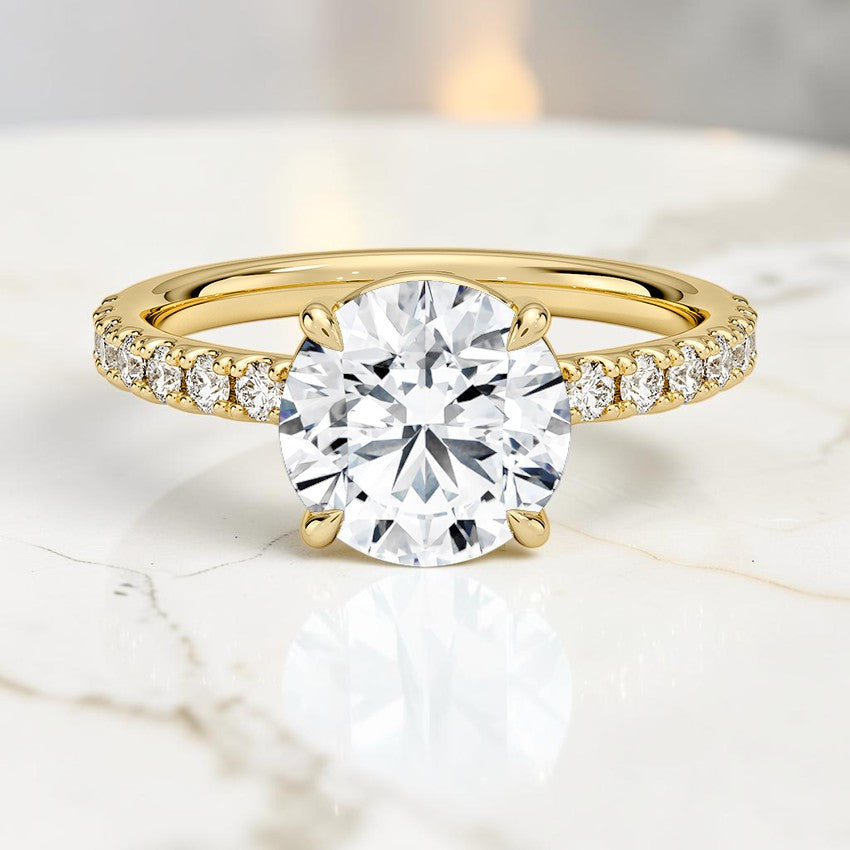 Kira Low-Profile Diamond Ring in 14K Yellow Gold
