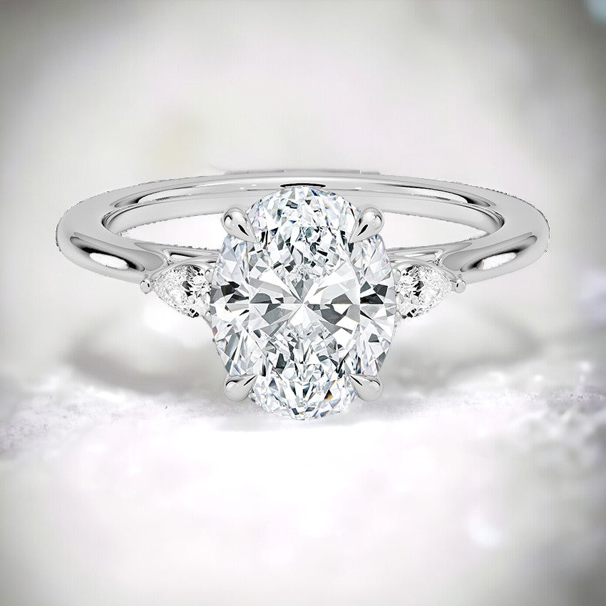 Perfect Fit Three Stone Lab Grown Diamond Engagement Ring
