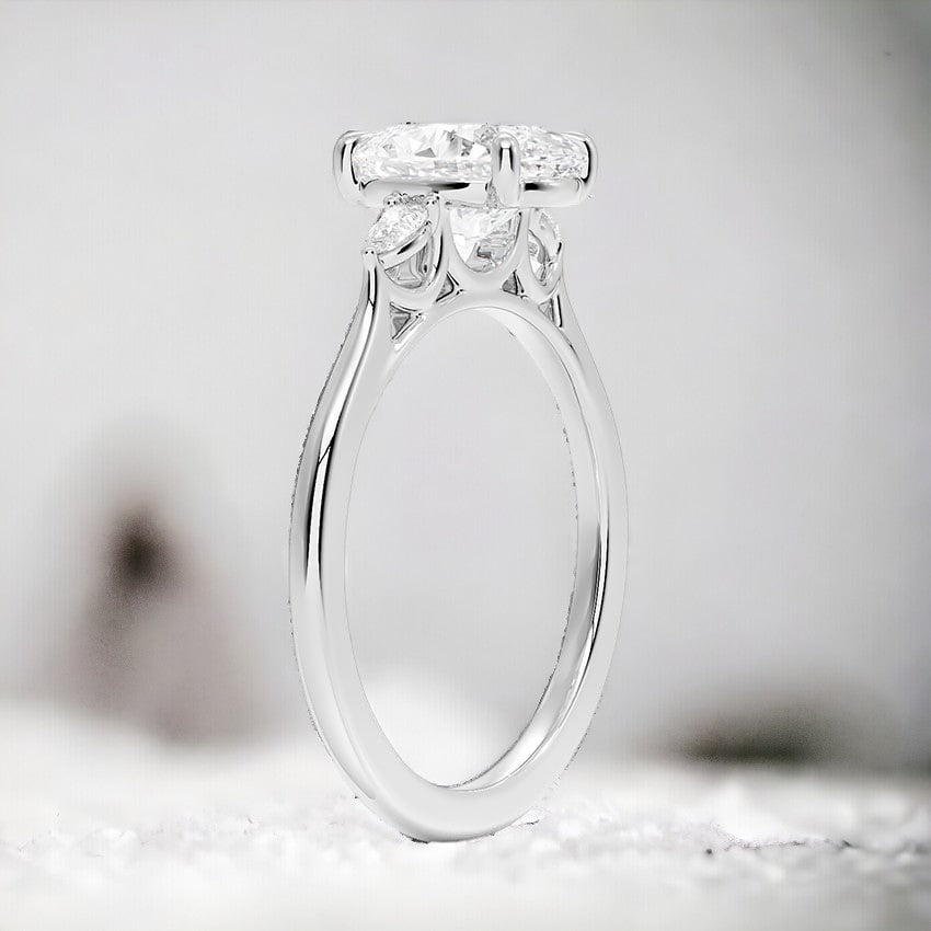 Perfect Fit Three Stone Lab Grown Diamond Engagement Ring