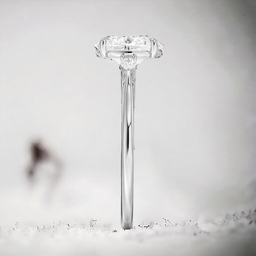 Perfect Fit Three Stone Lab Grown Diamond Engagement Ring