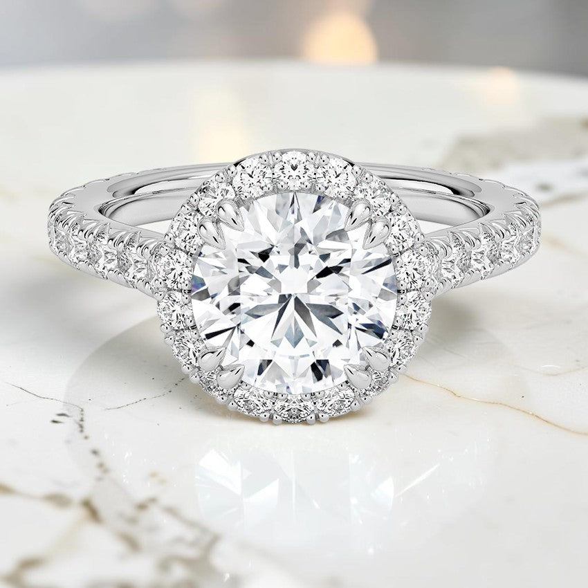 Verona Halo Three-Quarter Coverage Diamond Ring (3/4 ct. tw.) in 14K White Gold