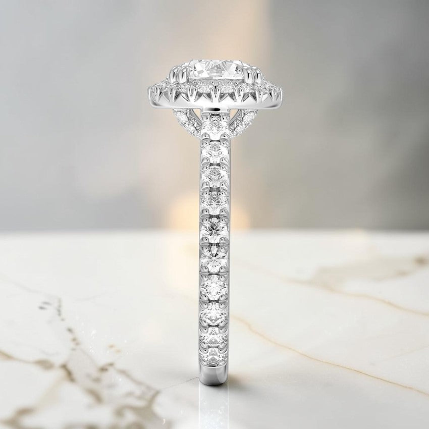 Verona Halo Three-Quarter Coverage Diamond Ring (3/4 ct. tw.) in 14K White Gold