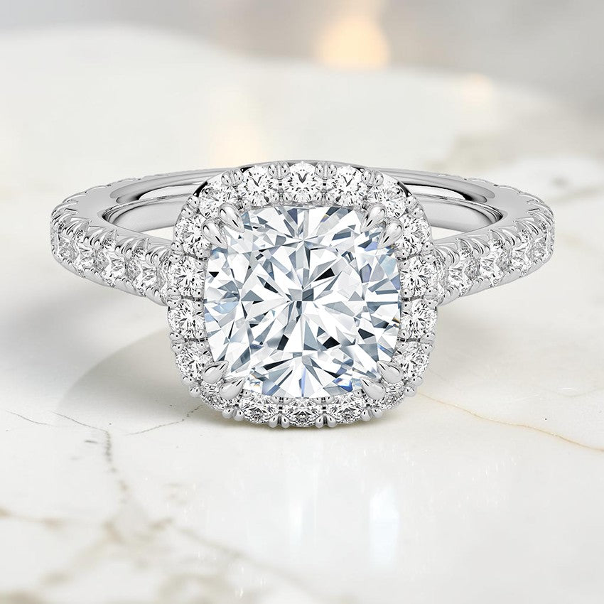 Verona Halo Three-Quarter Coverage Diamond Ring (3/4 ct. tw.) in 14K White Gold