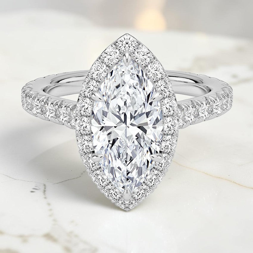 Verona Halo Three-Quarter Coverage Diamond Ring (3/4 ct. tw.) in 14K White Gold