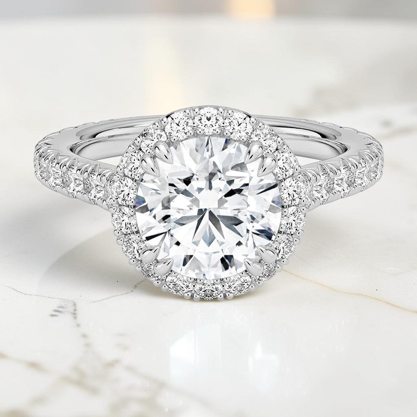 Verona Halo Three-Quarter Coverage Diamond Ring (3/4 ct. tw.) in 14K White Gold