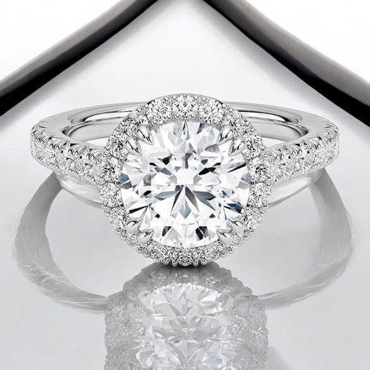 Halo Lab Grown Diamond Engagement Ring - A Celebration of Uniqueness
