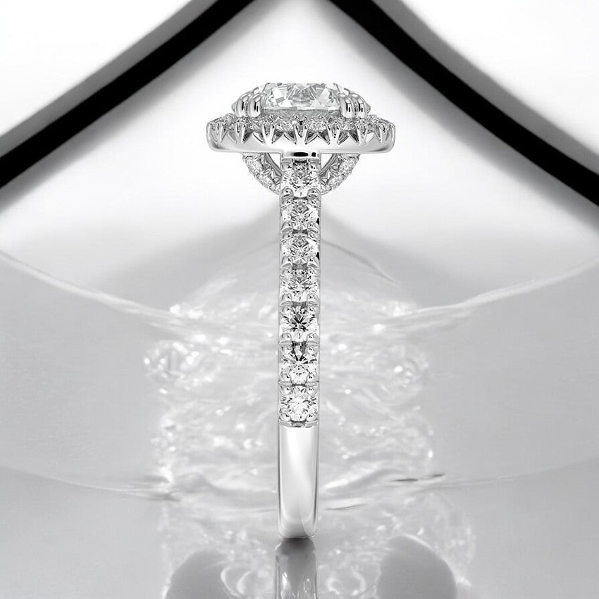Halo Lab Grown Diamond Engagement Ring - A Celebration of Uniqueness
