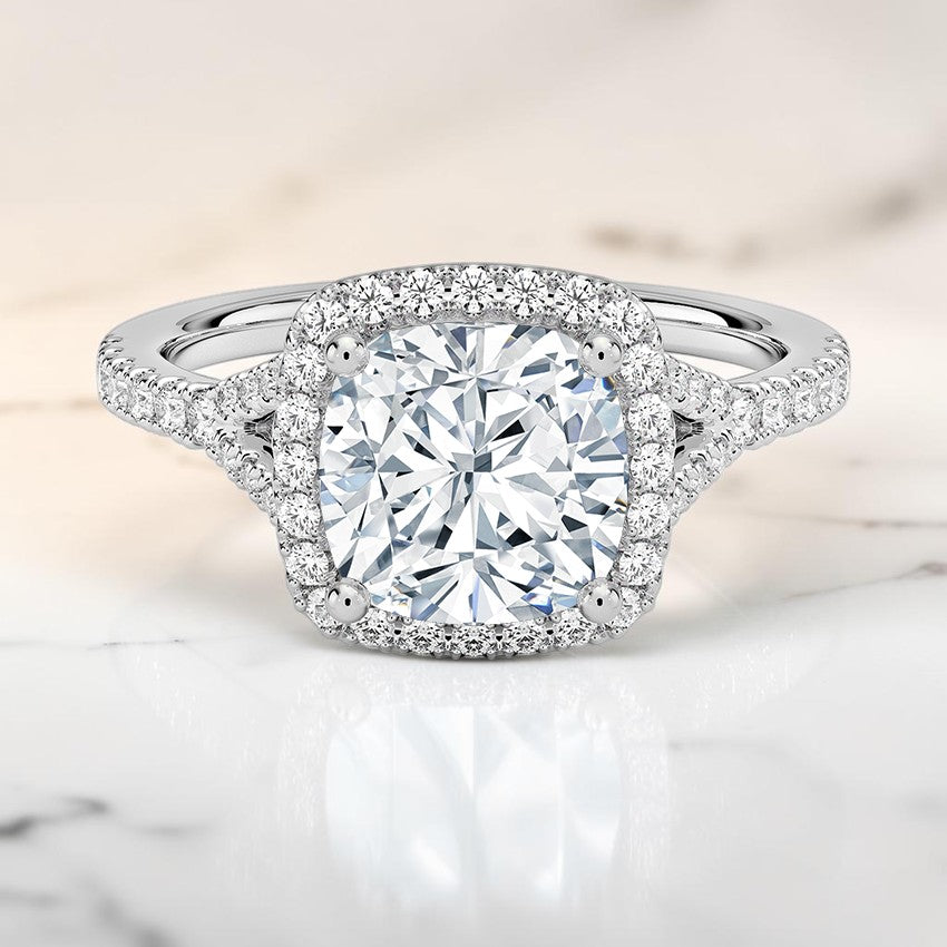 Felicity Half Coverage Diamond Ring in 14K White Gold