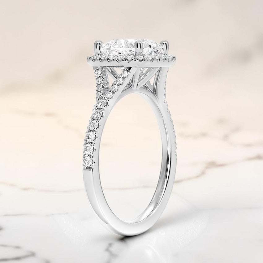 Felicity Half Coverage Diamond Ring in 14K White Gold