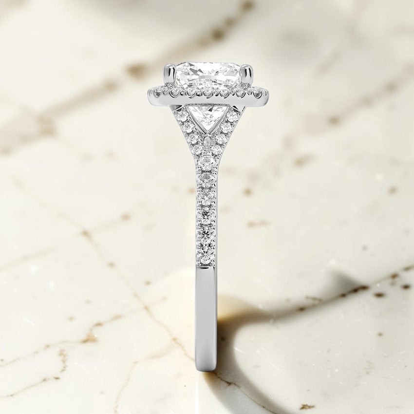 Felicity Half Coverage Diamond Ring in 14K White Gold