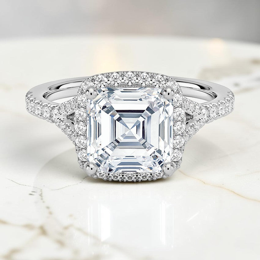 Felicity Half Coverage Diamond Ring in 14K White Gold