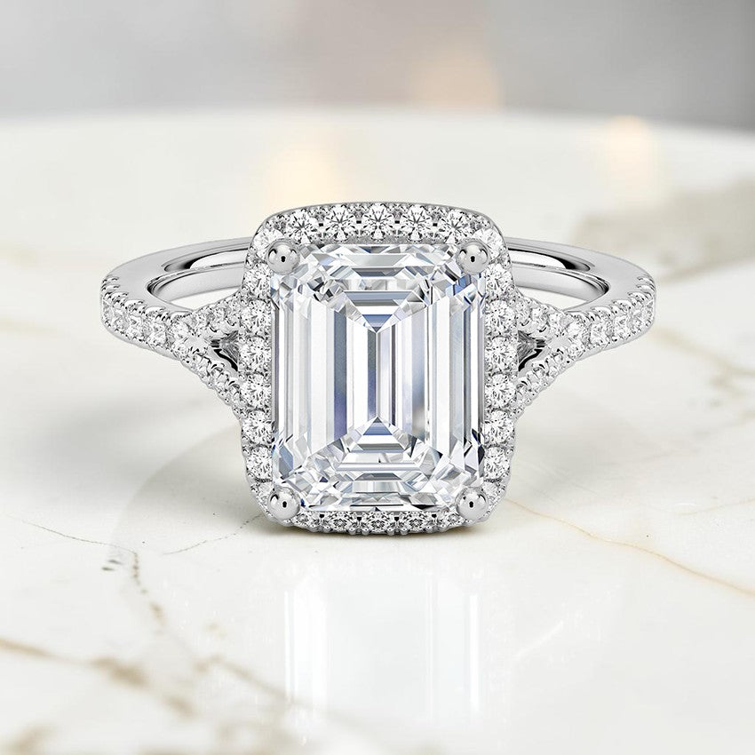 Felicity Half Coverage Diamond Ring in 14K White Gold