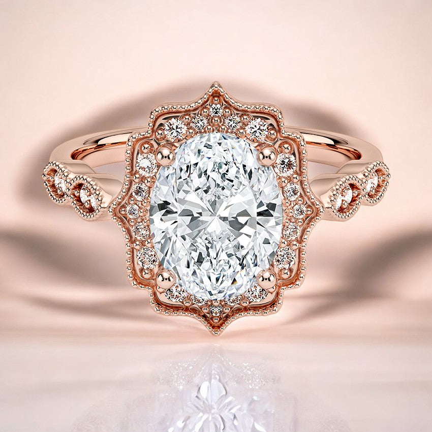 Halo Lab Grown Diamond Engagement Ring - For the Bold and Adventurous
