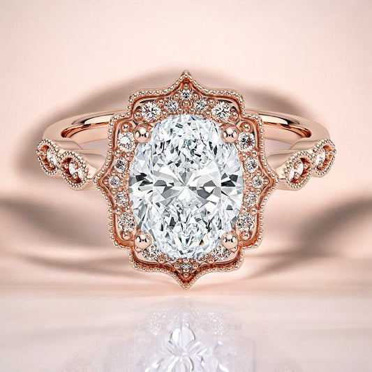 Halo Lab Grown Diamond Engagement Ring - For the Bold and Adventurous