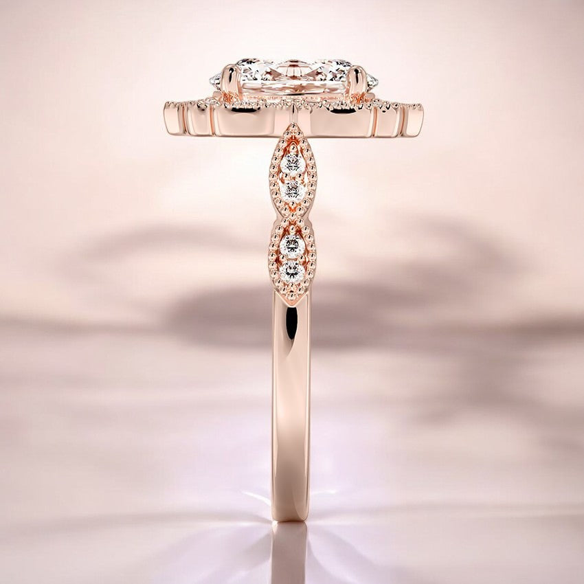 Halo Lab Grown Diamond Engagement Ring - For the Bold and Adventurous
