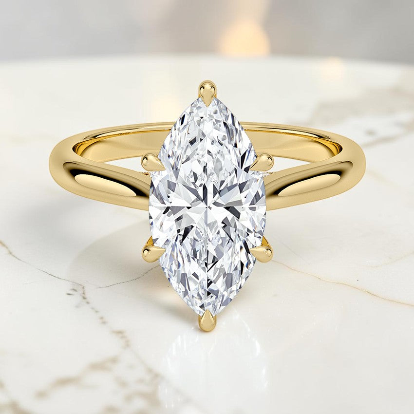Aurora 2mm Diamond Ring in 14K Yellow Gold