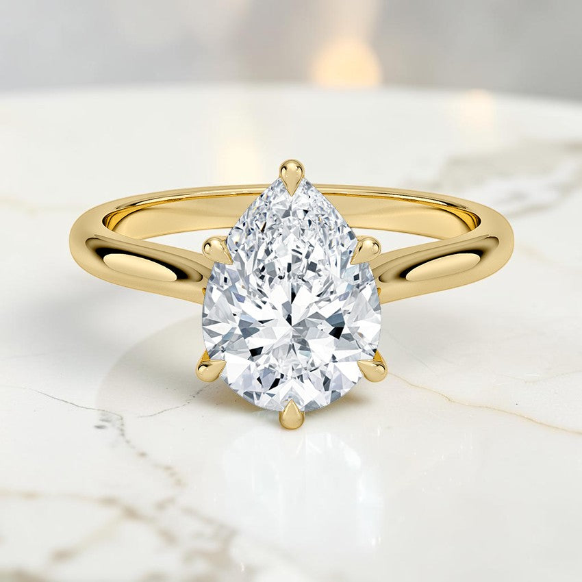 Aurora 2mm Diamond Ring in 14K Yellow Gold